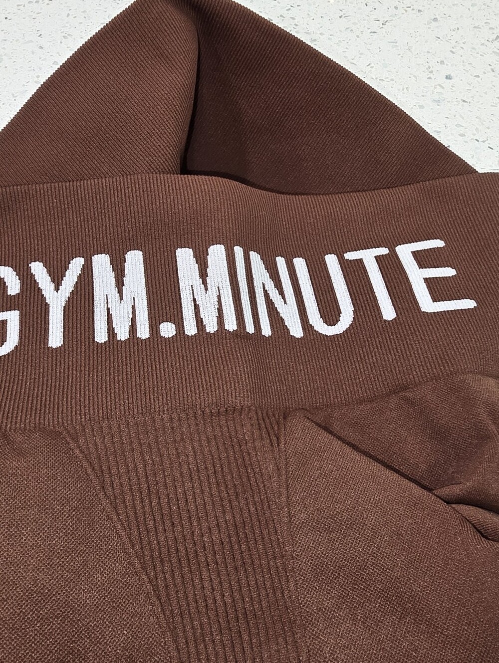 GYM.MINUTE Glute Enhancing High Rise Athletic Shorts Womens M Brown Athleisure - Picture 2 of 4